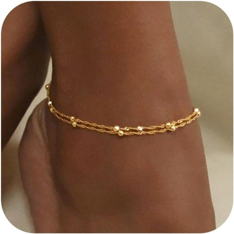 Women's Waterproof Ankle Chain | Matte End Elegant Easy Design, Suitable For Daily Wear, Vacation And Valentine's Day Gifts Beach Jewelry, Versatile Additions For