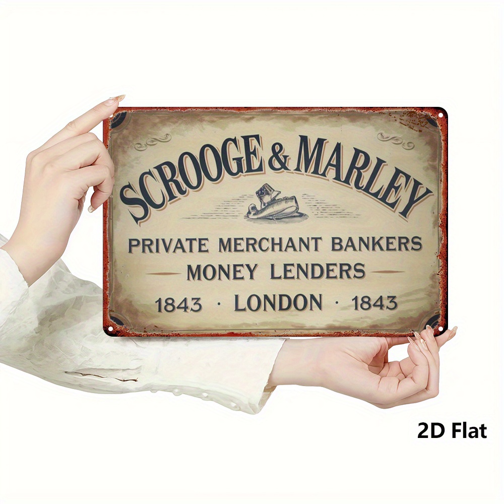 2d Flat, 1pc & Vintage Metal Wall Decor - Vintage Tin Signage 8x12 Inch (20x30cm) For Home, Cafe, Bar, Garage - Classic British Literary Plaque For Fans & For Halloween Decoration, 2d Flat