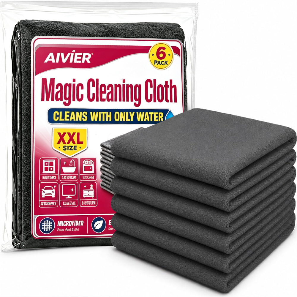 TEMU Magico per la Pulizia Confezione da 6, Panni in Microfibra 16x12 Pollici, per la Pulizia Riutilizzabili Senza , Finestre, Cucina, Acciaio