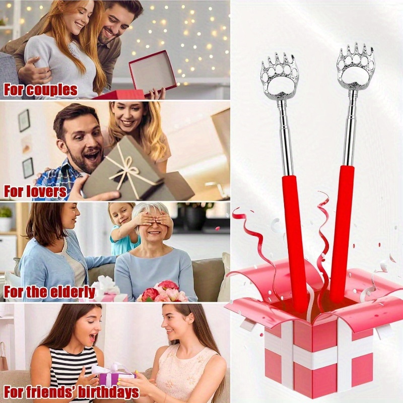 12pcs extendable   back scratcher - portable massager with rubber handles,   design, ideal for adults, bulk stocking stuffers, bingo game prizes, and relaxation, back scratcher for adults,   design, durable construction Product details 6