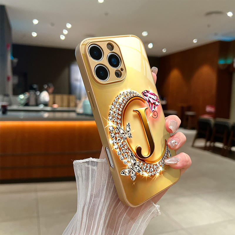 폰 케이스: 노블 j-레터   장식 패턴 디자인. iphone 17, 17 pro, 16 pro, 16 pro max, 15, 15 pro, 15 pro max, 14 pro max, 13, 13 pro max, 12 pro, 12 pro max, 11 pro max, 7, 8, x에 적합합니다. 비즈니스,  , 유니  커플을 위한 세련된 유리 케이스입니다