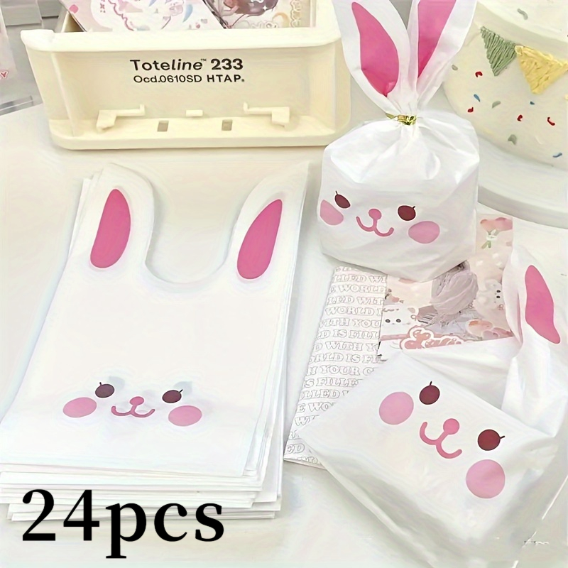 TEMU Cadeau pour Elle/Lui - Pâques Lapin 24 pièces avec Oreilles de Lapin et Yeux Expressifs - 3,94 Pouces x 6,69 Pouces, en Plastique Durable pour