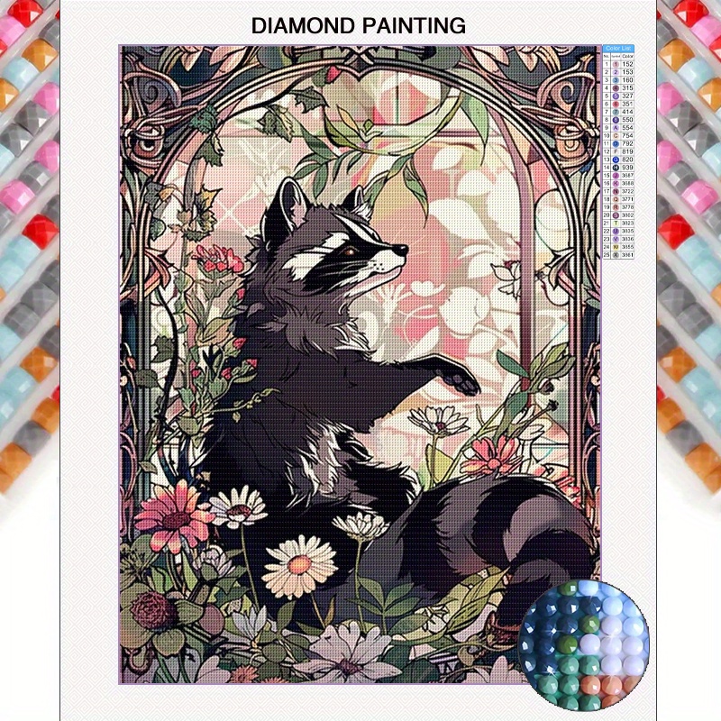 TEMU 5d Full Diamond Diamond Painting Kit With Full Tools, 30*40cm/ 11.8*15.8in, Animal Pattern, Oil Painting Canvas, Bedroom Living Room Decoration,