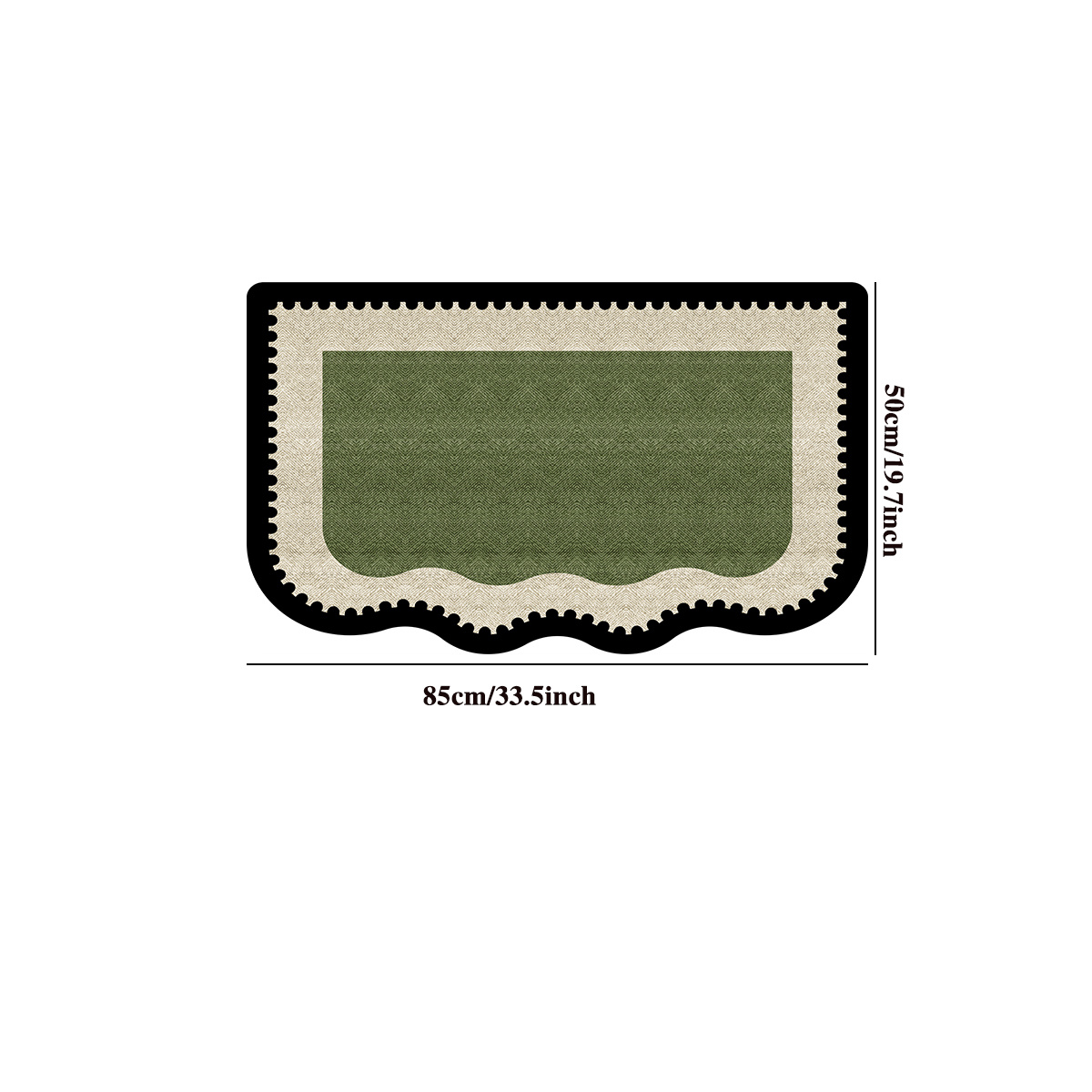 TEMU 1pc Velvet Pointed Bottom Thickness 8mm Entrance Carpet Retro Easy Green Geometric Pattern Irregular Carpet, Soft And Comfortable Welcome Mat,