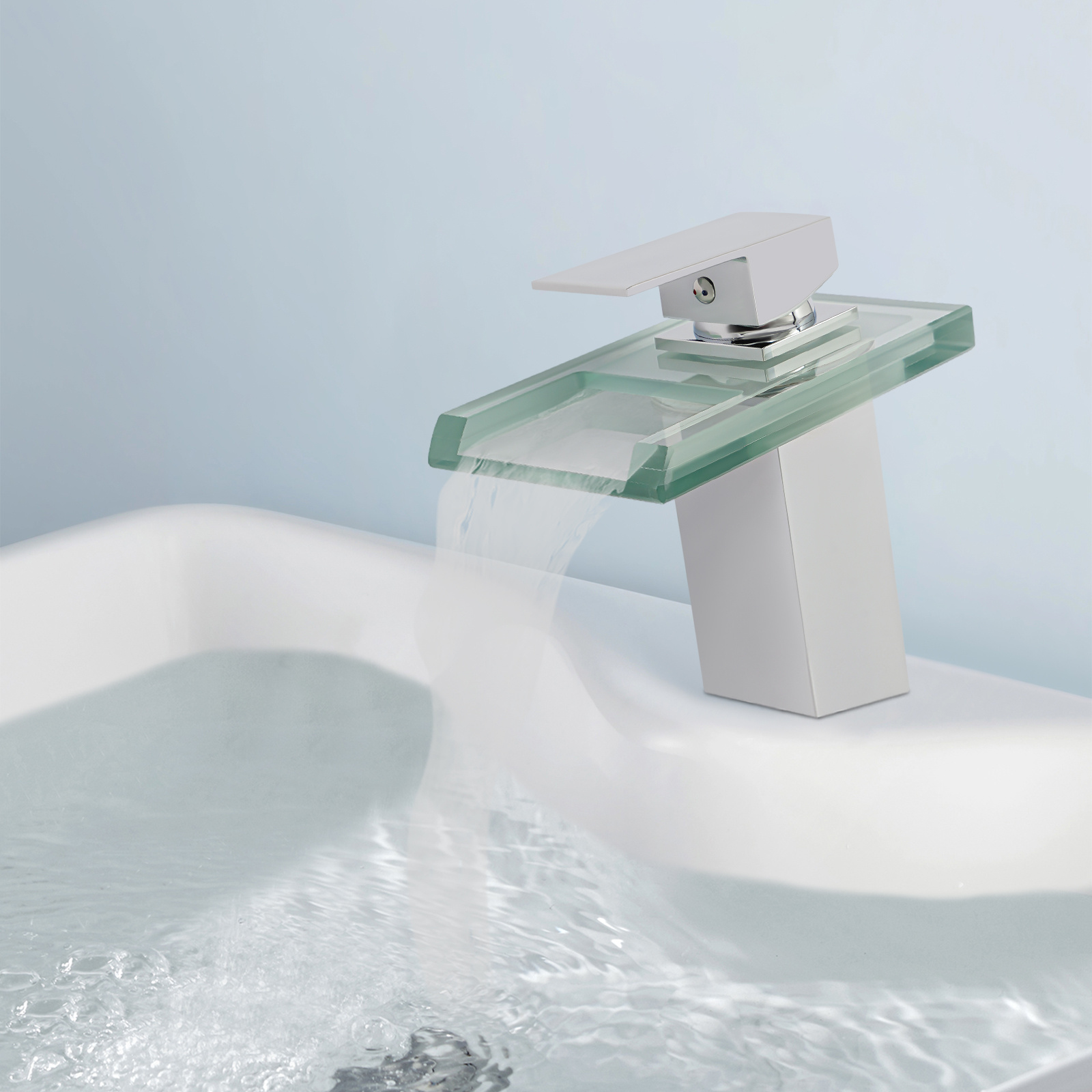 -style Bathroom Sink Faucet Replacement Parts Modern Single-handle Countertop Mounted Faucet