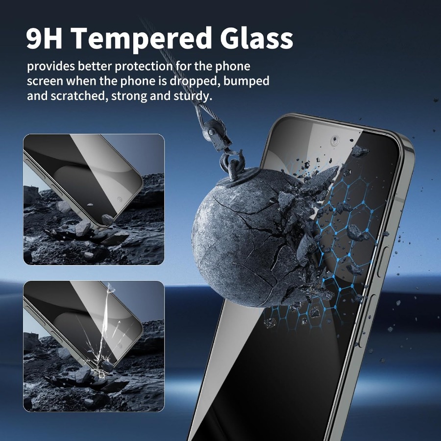 3pcs High Quality Anti-Peep Tempered Glass Screen Protector, Compatible with Google Pixel 7/7a/8/8a/8Pro/9/9a/9Pro/9Pro XL/10/10A/10Pro/10Pro XL Series, Fingerprint Unlock, Anti-Spy, Anti-Fingerprint, 3D Coverage, Precise Fit, Case Friendly