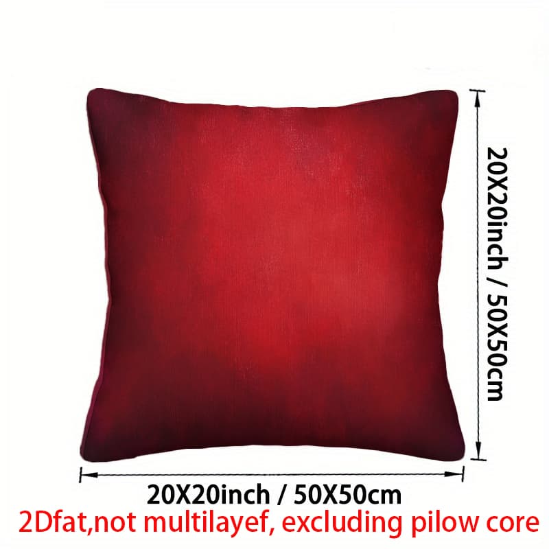 TEMU 2d Flat - Jit2d Flat 1pc 2d Flat Printing Pillow Case, Rich Texture Red Surface With Exquisite Design, Ideal For . Sofa, Bedroom, Living Room