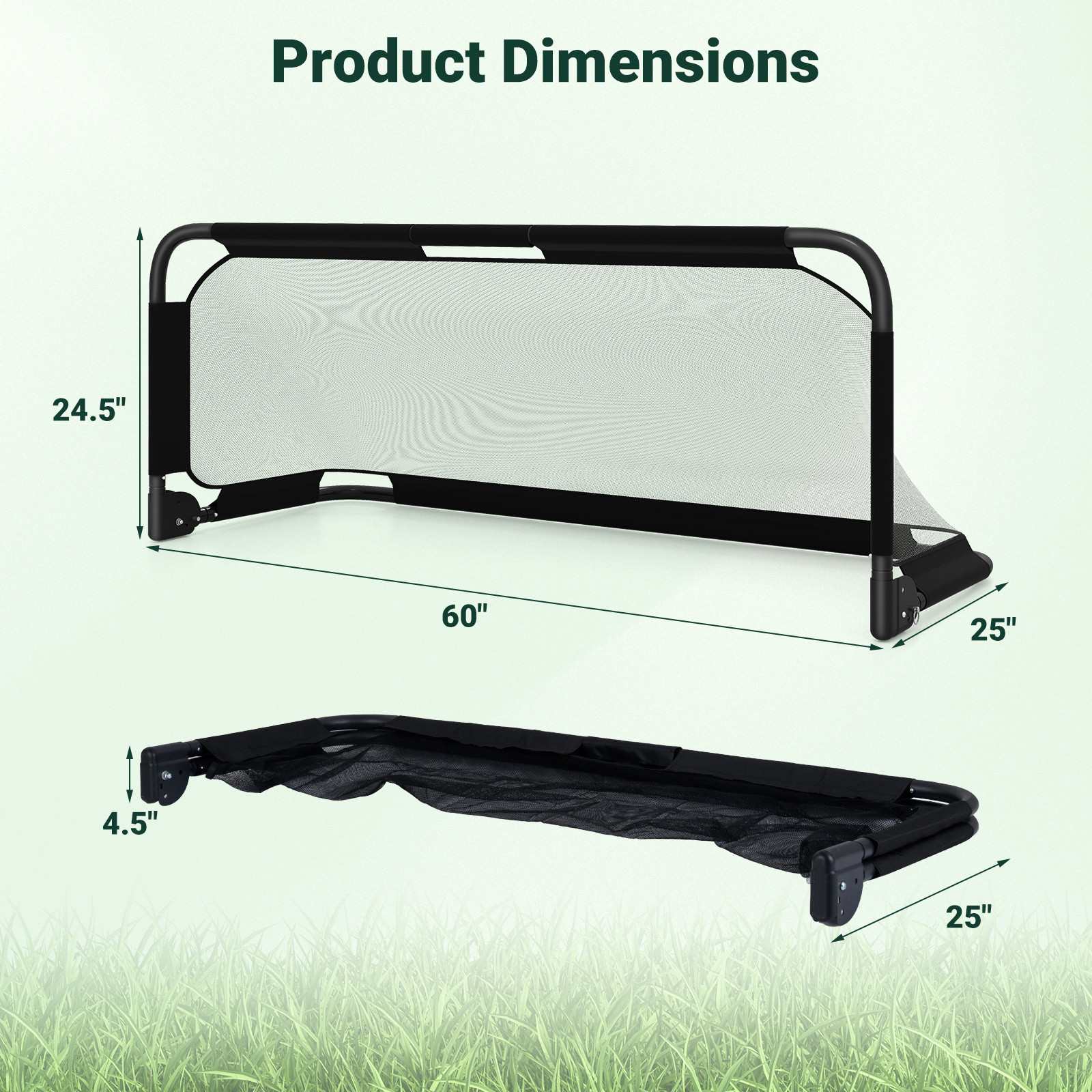 TEMU Portable Pop-up Soccer , Available In Sizes 3 X 2 Ft And 5 X 3 Ft, Includes Net And Ground Stakes, Designed For Easy Setup For Backyard Training