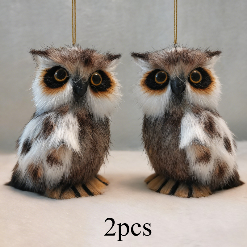 TEMU 2 Adorable Animal Owl Ornaments For Christmas Decoration, Handcrafted Holiday Decor, And Christmas Tree Embellishments, Realistic Owl Figures