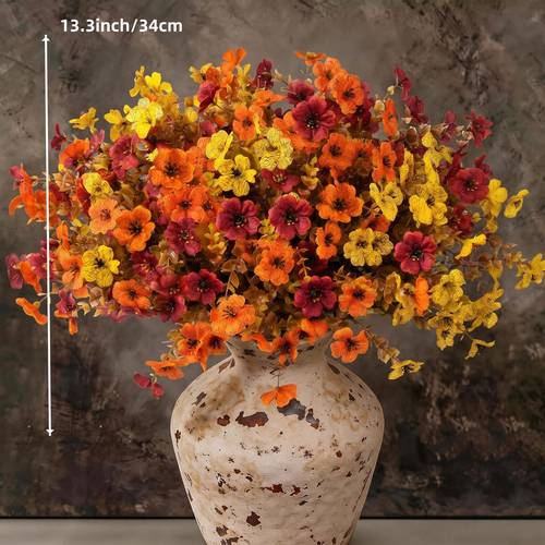 50pcs outdoor decor artificial flowers halloween harvest thanksgiving autumn outdoor plant decorations uv resistant non fading sunflower flowers suitable for outdoor garden courtyard porch dining table centerpiece