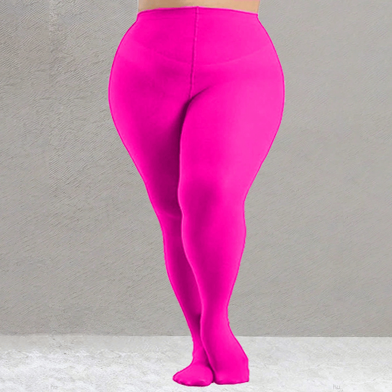 TEMU 1 Pair Women' Plus-size High-waisted Semi-transparent Pantyhose Stockings - Hand-washed Suitable For Dresses, Skirts, Business Attire & Leggings