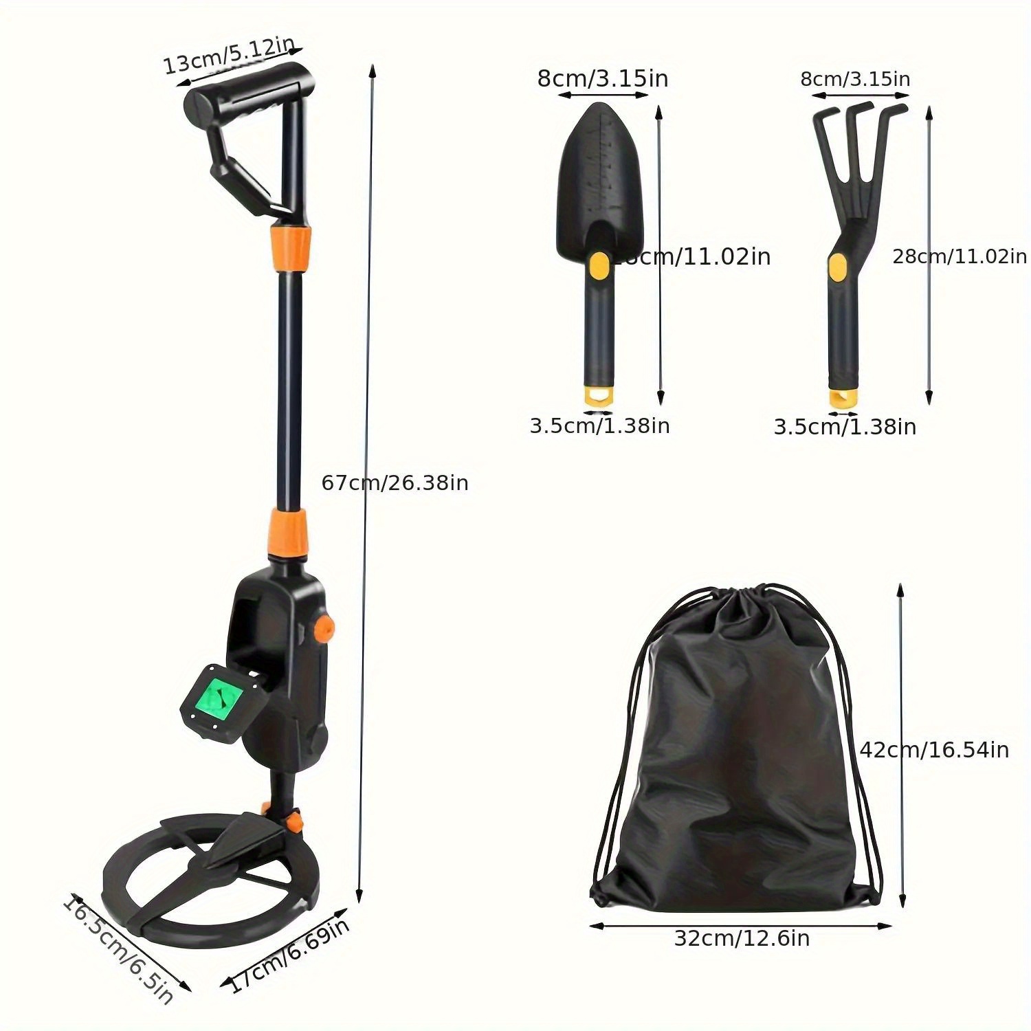 Image of Metal Detector Sensitive Lightweight With Precision Detection Junior Metal Detector Set For Outdoor Treasure Hunt Featuring Lcd Display And Sound Alert