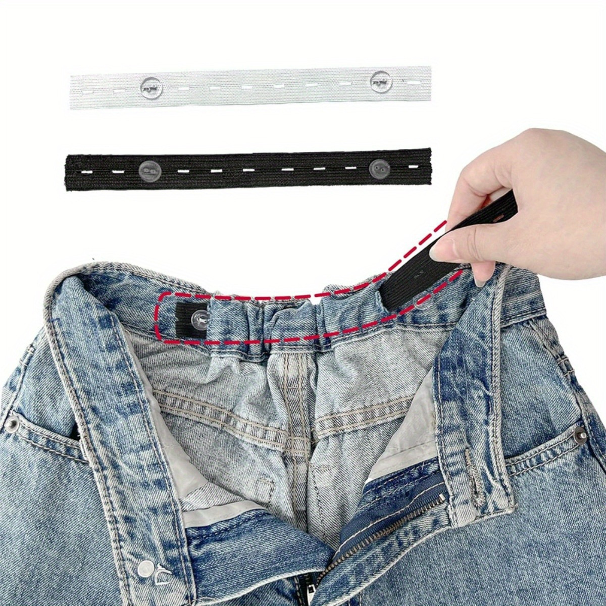 

6-pack Adjustable Waistband Tightener For Jeans, Pants Button Extender, No-sew Instant Waistband Expander For Men And Women