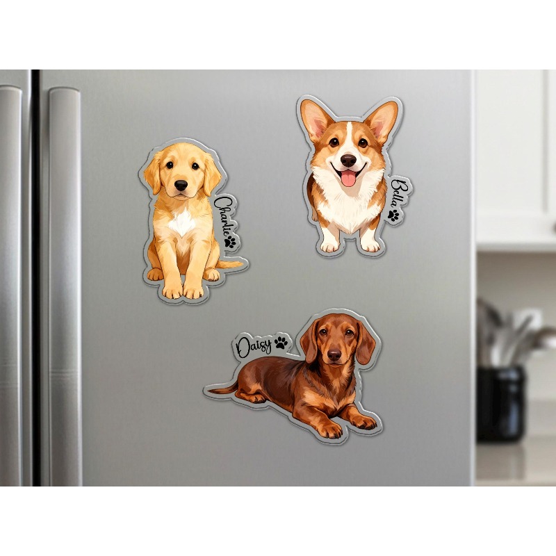 TEMU 1pc 2d Custom Fridge Magnet, Personalized Dog Photo Magnet, Portrait Refrigerator Magnets, Gifts For Dog Lovers
