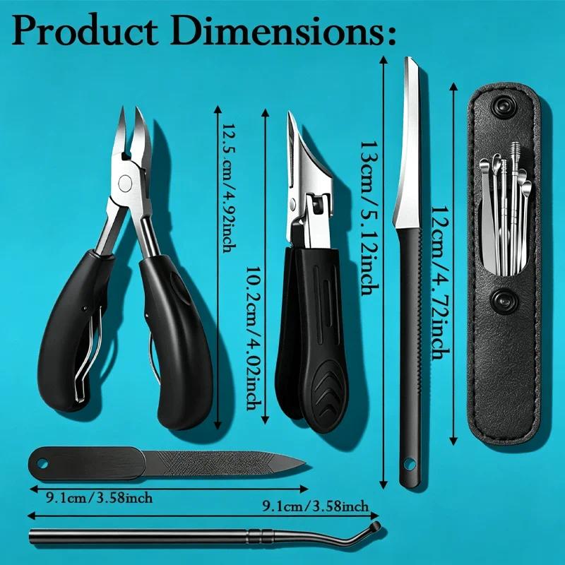 Professional 12pcs Stainless Steel Manicure Pedicure Set