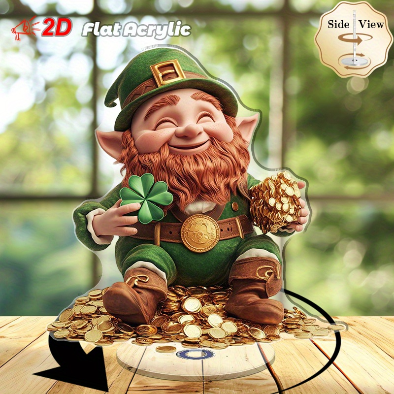 TEMU 2d Plane 1 Rotating Acrylic Desktop Decoration, Displaying Dwarves And , Suitable For Home, Office, Or Holiday Display Decoration Signs And