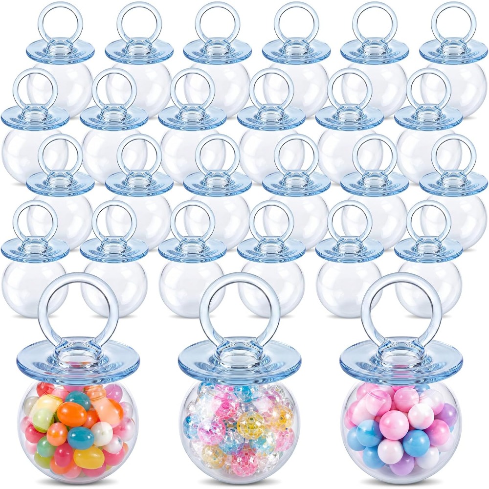 TEMU Paquete de regalo de 24 botellas de dulces para , mini botellas para baby shower rellenables de plástico, chupetes, botellas de dulces ,