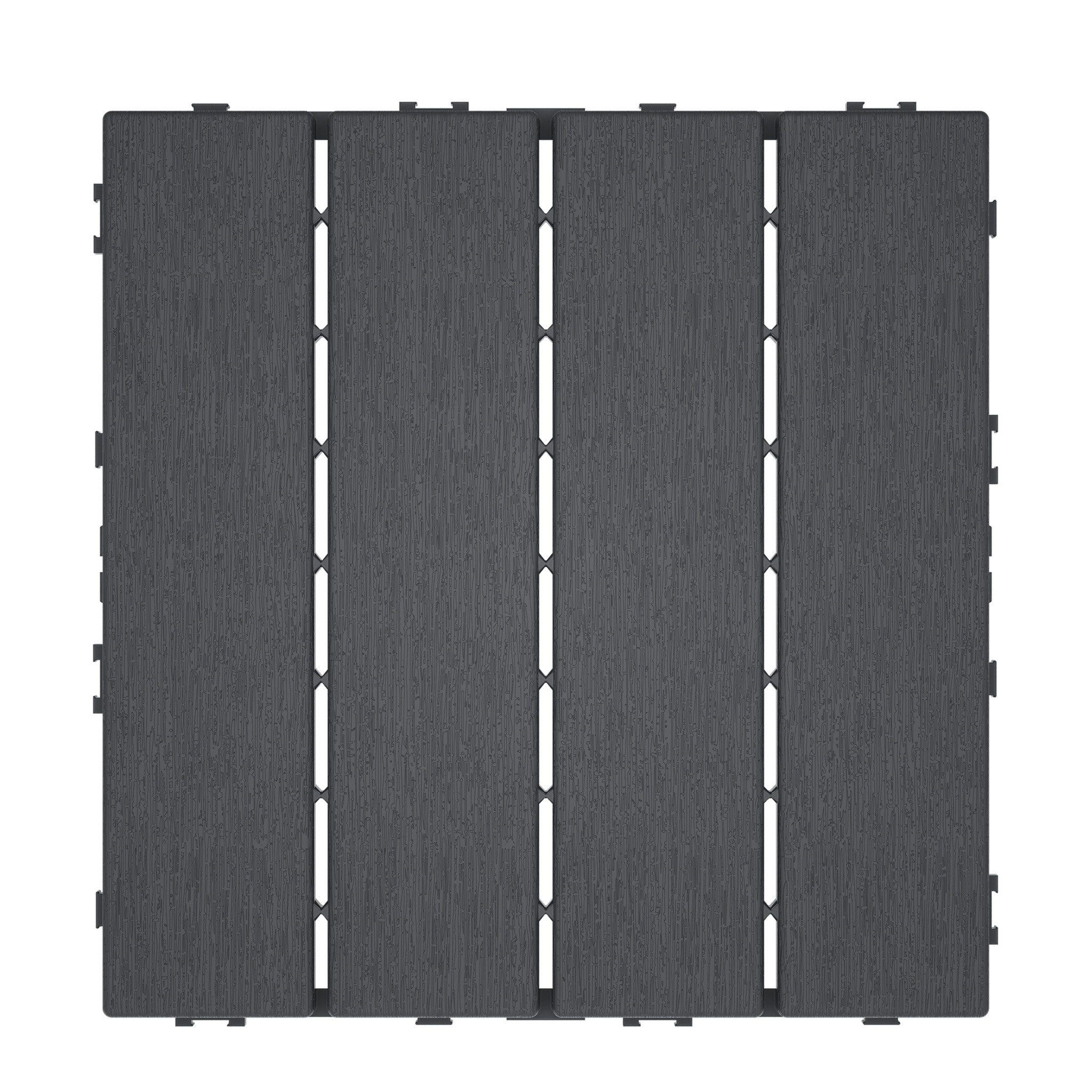 Image of 22/44pcs Plastic Deck Flooring, Simulated Wood Grain Flooring, Plastic Patio Flooring, Plug-in Installation, Outdoor Flooring For , Pool Areas, Gardens