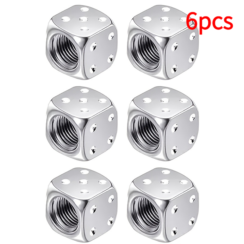 6pcs Aluminum Valve Set, Suitable For Car Tires, Universal Metal Valve Protector