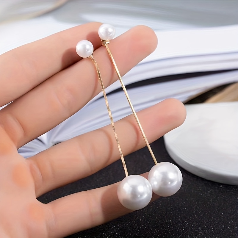 TEMU Pendientes largos de uso, versátiles, y elegantes para otoño e invierno con de