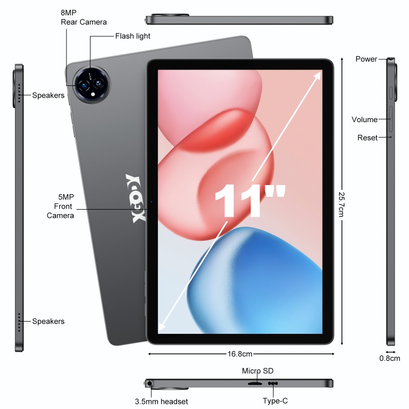 XGODY 2025 Android 15 Nieuwe 2-in-1 Tablet