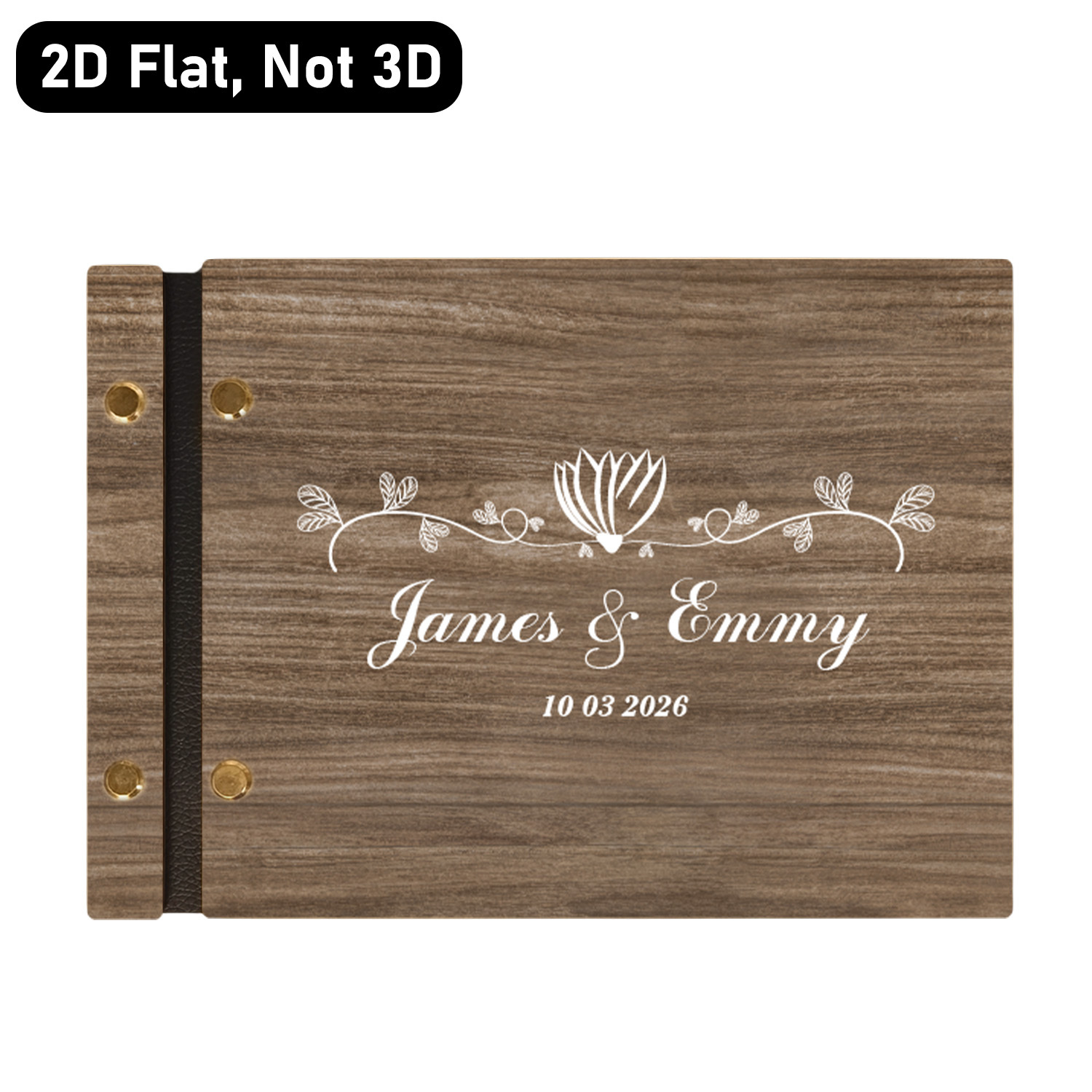 TEMU Customized Printing Wedding Message Book | Personalized Wooden Message Book With Elegant Cursive Design - Ideal For Bridal Gifts, Birthdays,