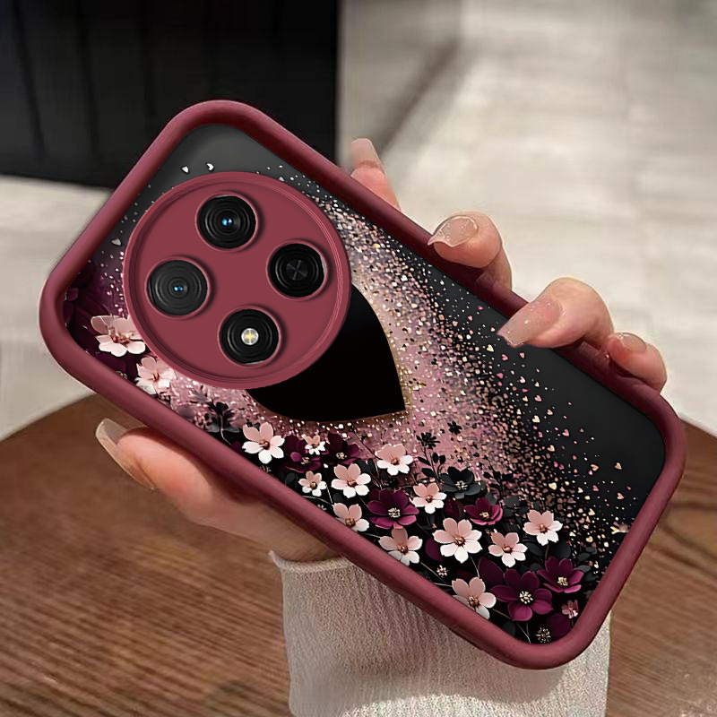 TEMU Phone Case - Stylish And Black Heart Phone Case Compatible With Magic 7 Lite, X9c, Magic 7, Magic 7 Pro, , Pro, And X60 Pro. Soft Tpu