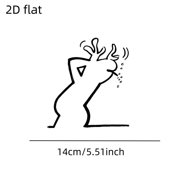 TEMU 2pcs 2d Flat Abstract Line Art Silhouette Heat Transfer Vinyl Iron On Patch Minimalist Creative Character Graphic Iron On Transfer Sticker For