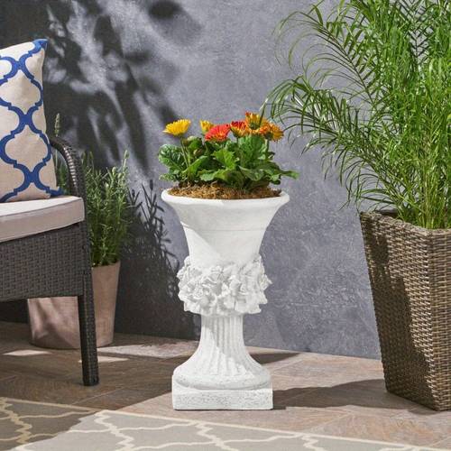 mgo garden urn planter high quality durable outdoor garden urn with ornate weather resistant white planter for indoor outdoor decor classic garden urn shape for plants landscaping indoor plant holder decorative scrollwork weatherresistant material