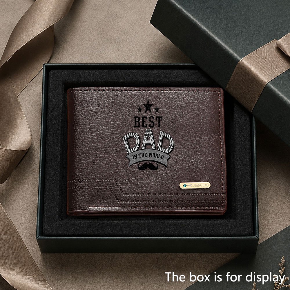 TEMU Men's Luxurious Best Dad Print Wallet, Portable Easy Design, Multi-card Slots Unisex, Suitable For Daily Outing Cash And Card Storage,