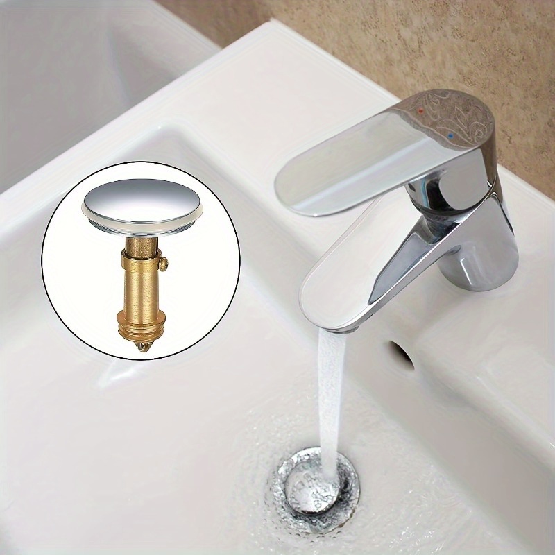 

1pc Universal Brass Bathroom Drain Stopper - 1.5 Washbasin - -, , Clog Prevention