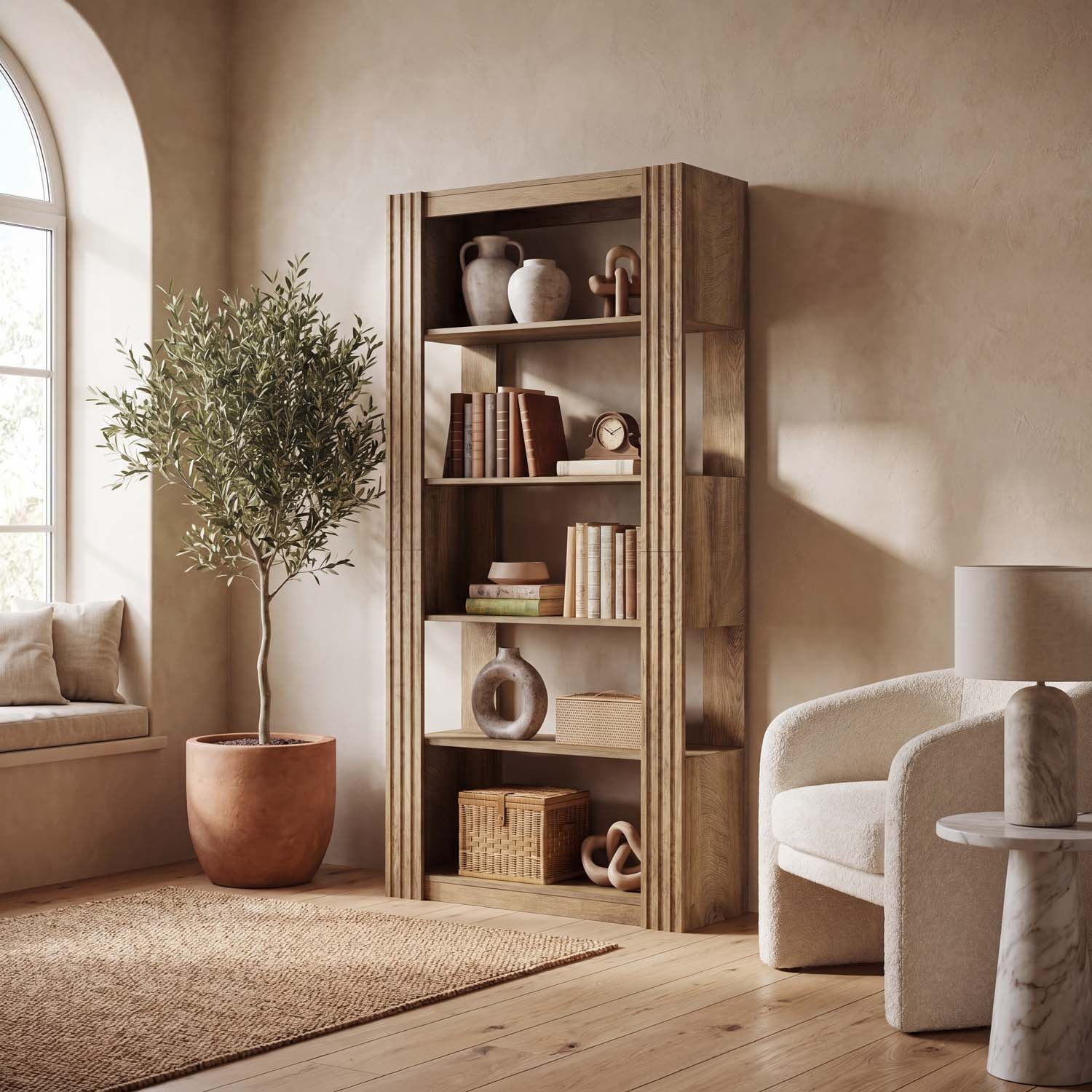 180cm Rustic Brown 5-tier Open Shelf Bookcase, Freestanding Multipurpose Display Storage Shelf, Household Essential For Office Bedroom Living Room Study, Perfect Daily Gift