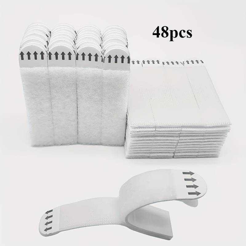TEMU 48 tiras adhesivas de resistencia para colgar fotos, fáciles de aplicar, , ideales para marcos y pósters en superficies como vidrio y madera,