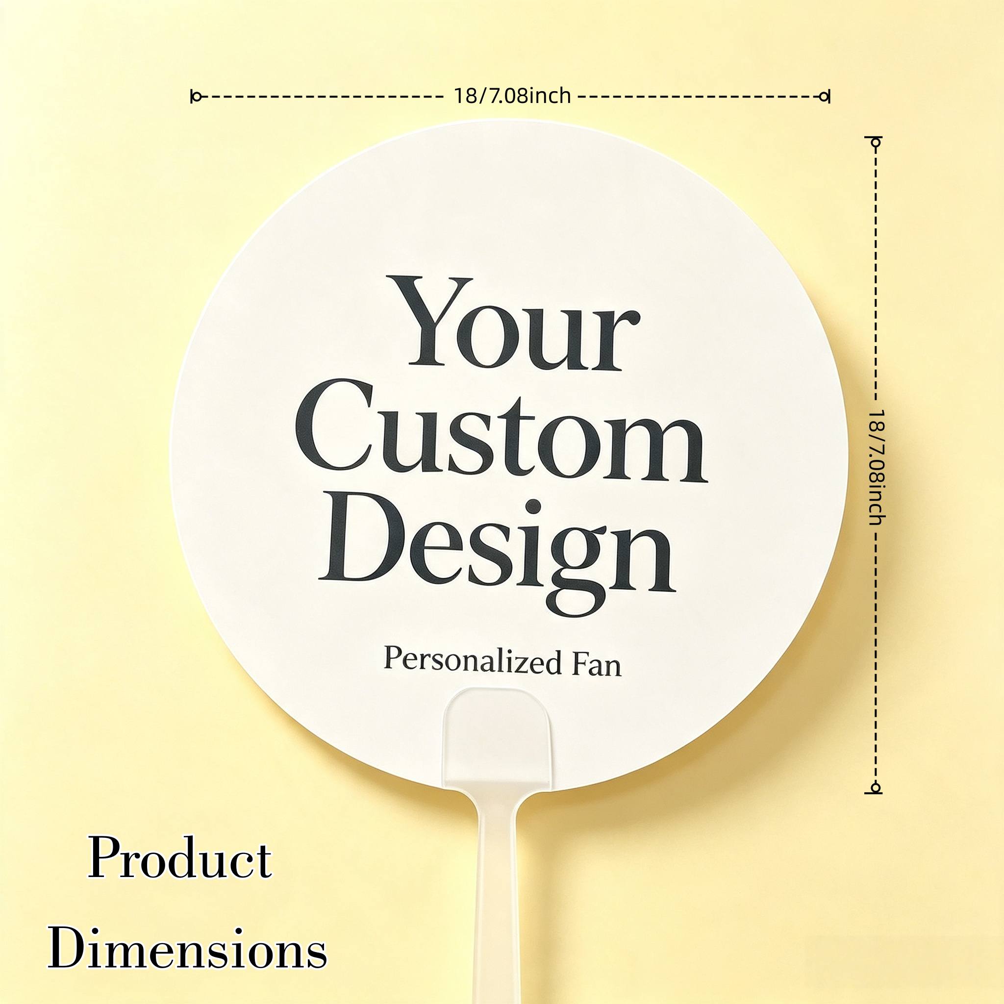 TEMU Customizable Round Handheld Fan, Design Your Own Image, Text, Or Logo, Personalized Wedding Guest Souvenir, Corporate Event Gift, Summer Party