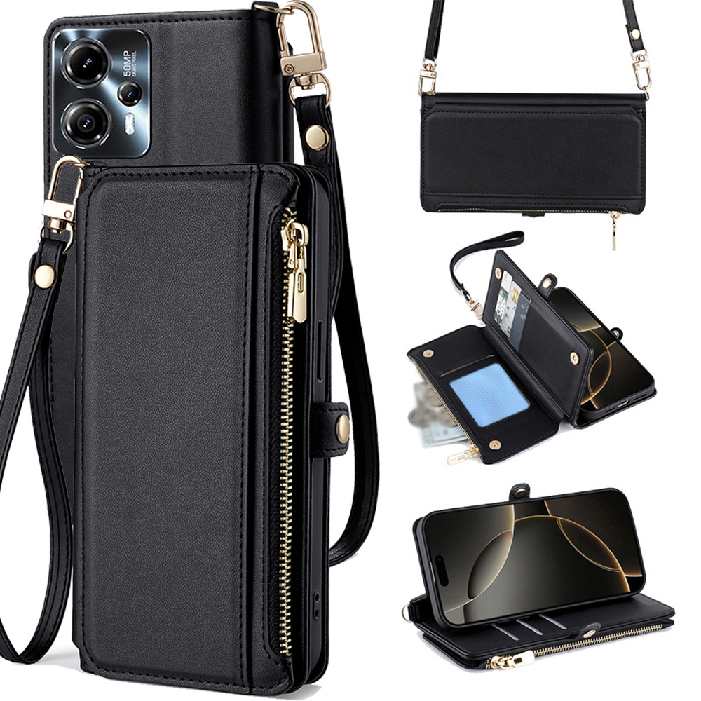 TEMU Phone Case - Crossbody Credit Card Holder With Rfid Protection For For Motorola For Moto Models, Featuring A Faux Leather Suitable For Men And
