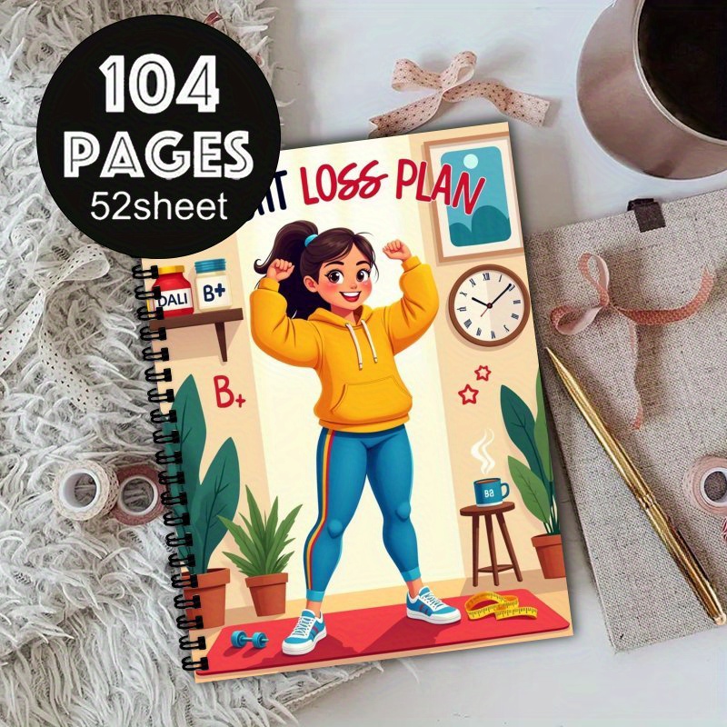 TEMU A5 Weight Loss Journal - Fitness Planner & Diet With , Progress Tracking, Motivational Workout Diary - Spiral Bound Weight Loss For , Gym, Home,