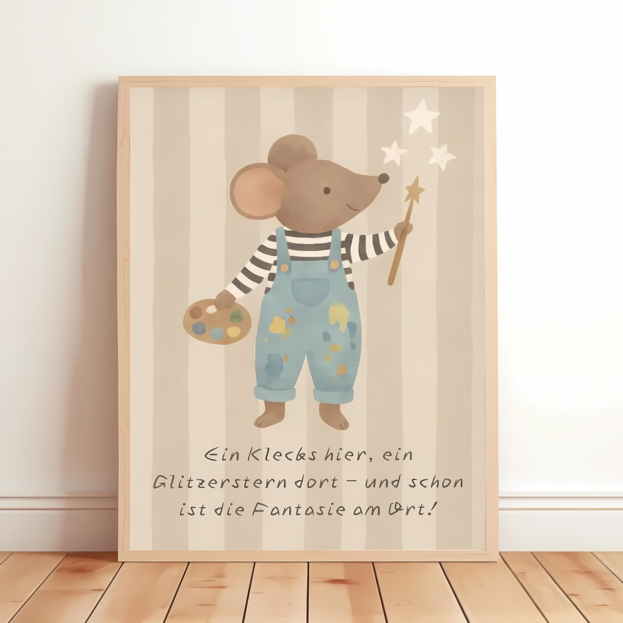 Image of 2d Flat, 2d Flat, 1pc, No Frame, 12x16 Inches, Mouse Poster - Room Decoration - - Fantasy Image - Nursery Decor - Scandinavian Style, Fun Canvas Wall Decoration, Home Bedroom Room Bathroom