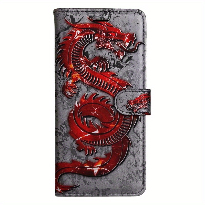 TEMU Phone Case: Dragon Flip Wallet Case Sutible For M10 A10s A20s A30s A50s A51 A71 A31 A42 A12 A32 A52s A72 A22 A13 A04s A53 A33 A14 A34 A54 A04e