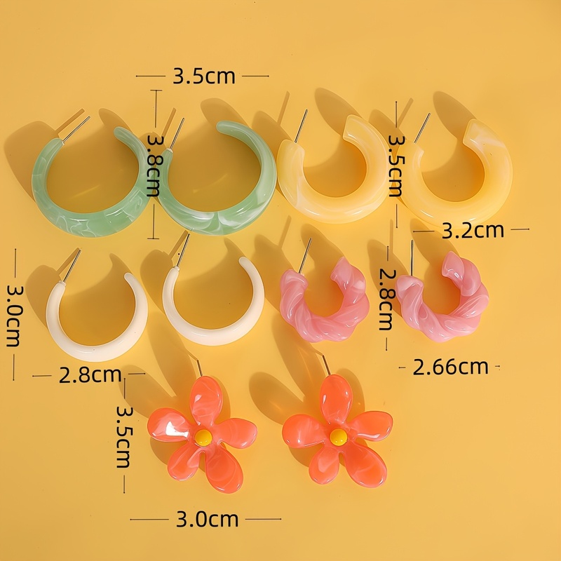 5-10 Pairs Fashionable Multi-Color Women's Earring Sets