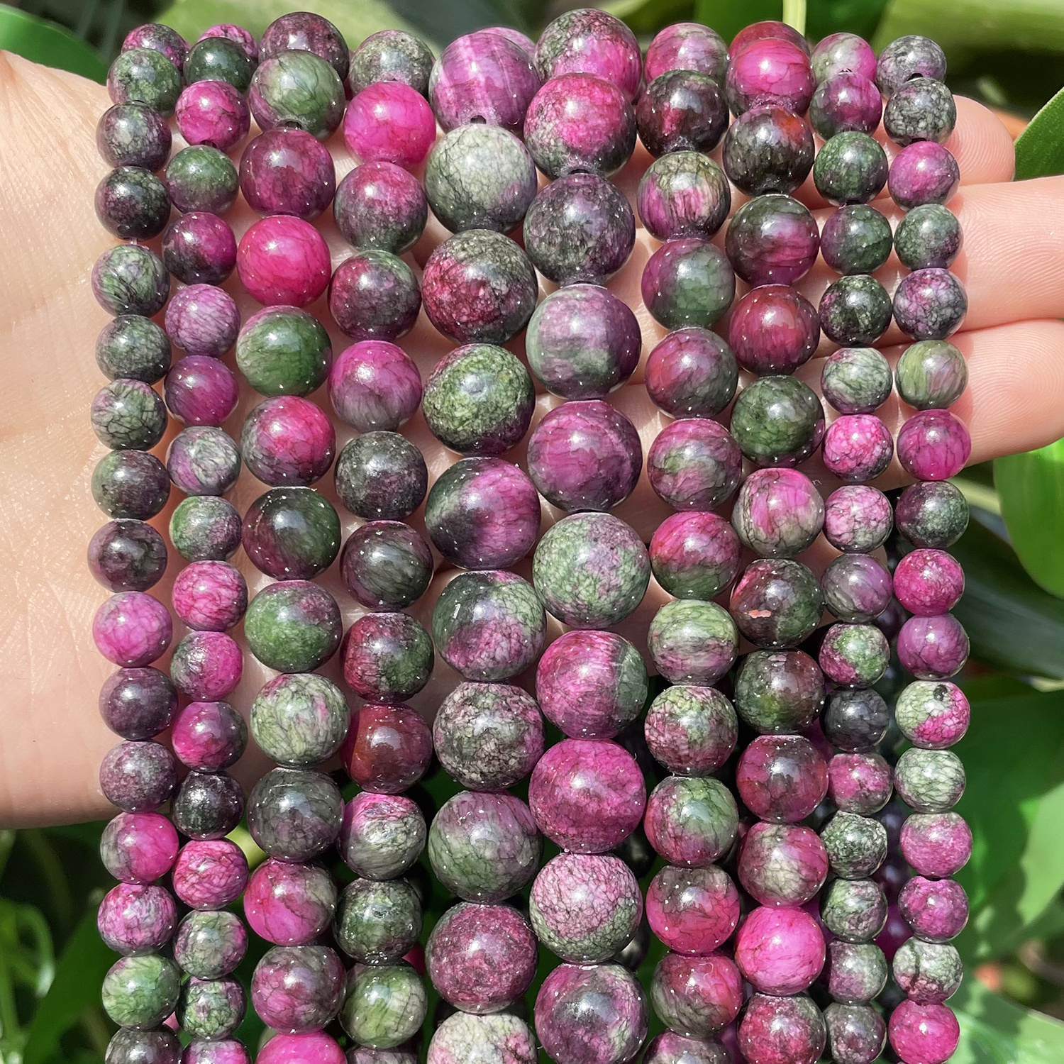 TEMU 4/6/8/10/12mm Aa Natural Persian Gulf Chalcedony Stone Beads - Mixed Color Round Loose Suitable For Jewelry Making Diy Crafts, Suitable For