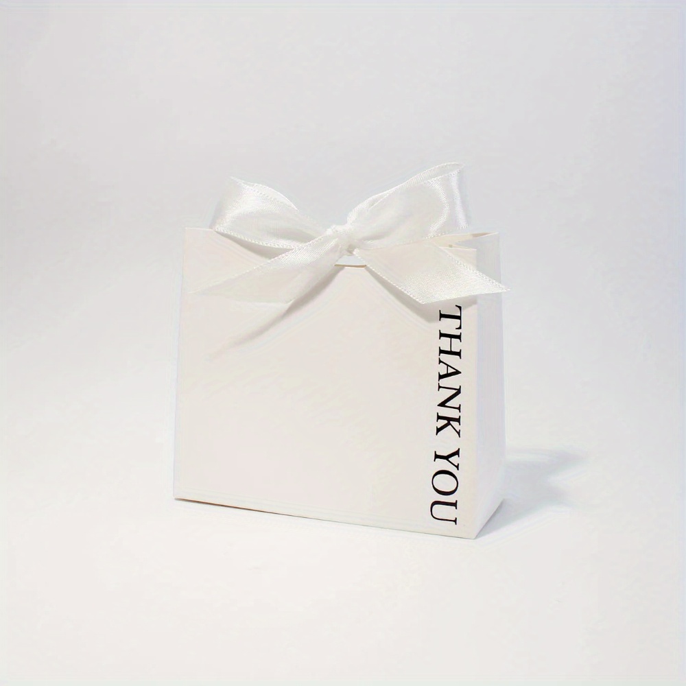TEMU Gift For Her/him 10pcs Stylish Mini Gift Boxes: Elegant Black, White, And Golden Boxes With "thank You" Design And Satin Ribbons - Perfect For