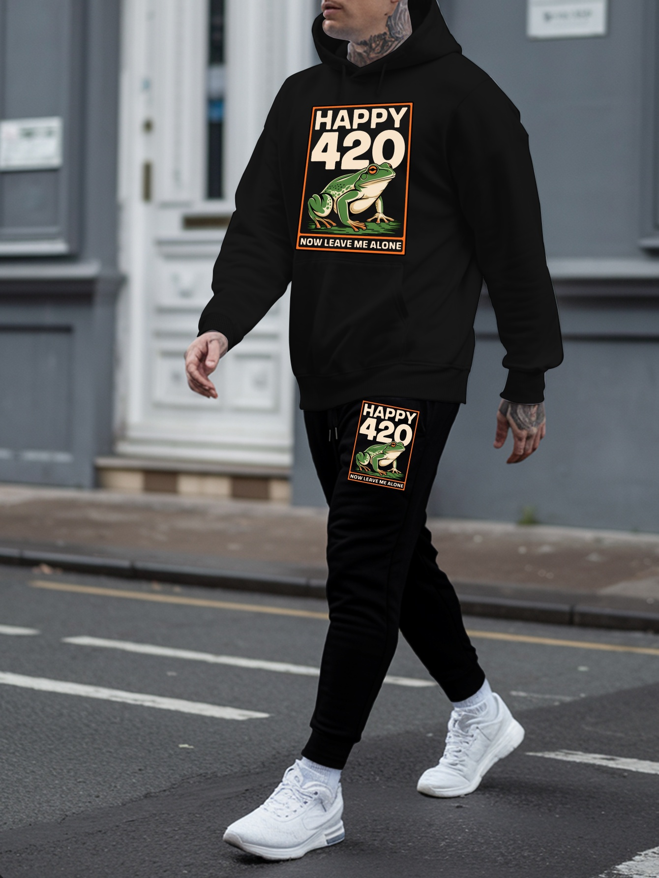 ensemble sweat à capuche et pantalon de survêtement imprimé pour