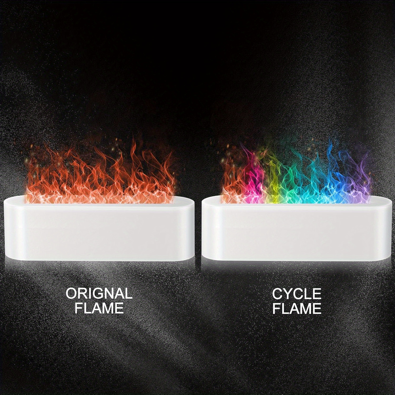 1 pc. Diffuseur d'huiles essentielles à flamme, modèle amélioré 7 couleurs - Fonction minuterie et arrêt automatique, capacité 150 ml - Pour maison, chambre, bureau et studio de yoga