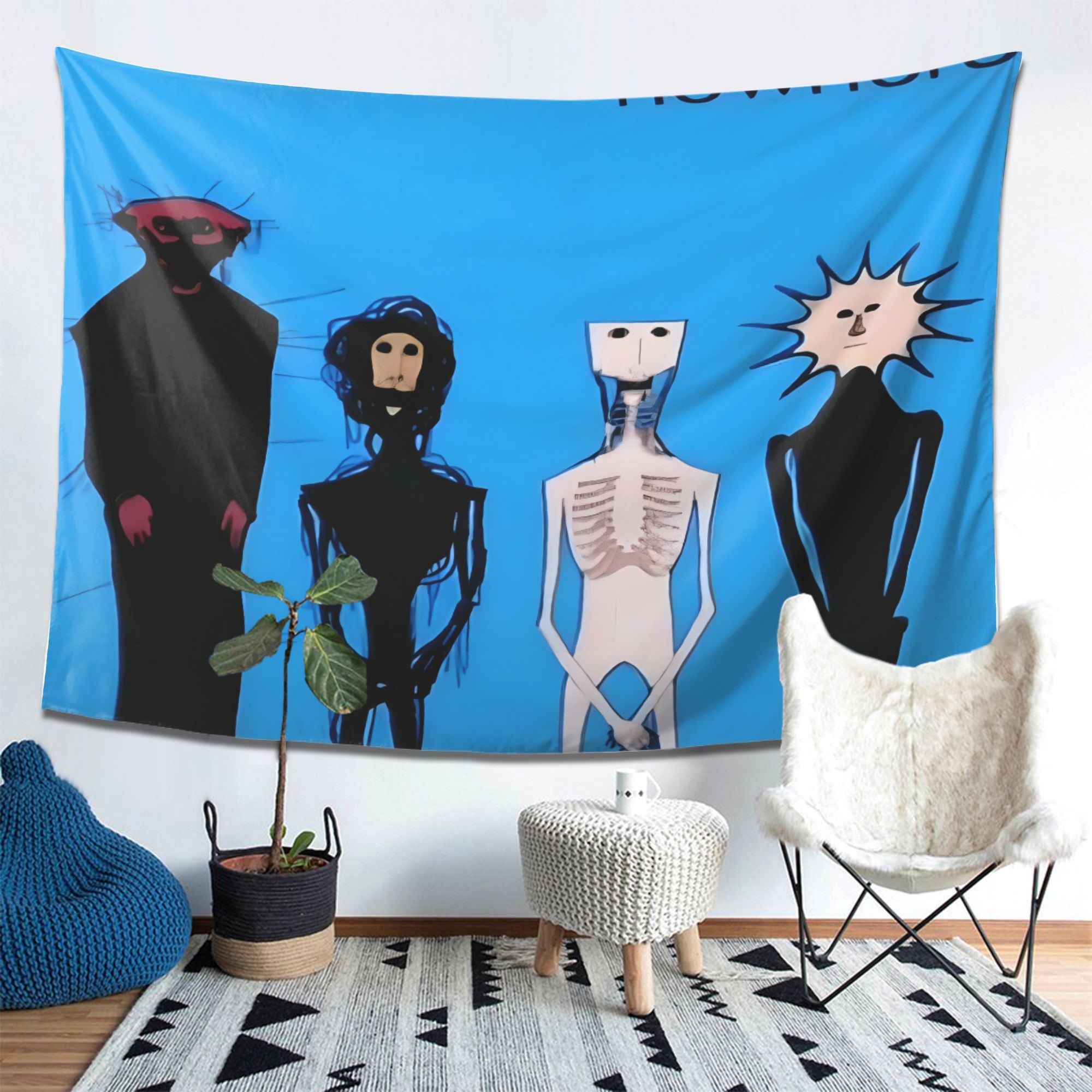 TEMU 1pc Dr Tapestry Wall Hanging, Horizontal Version, Modern Minimalist Dr Style, Suitable For Bedroom And Dorm Decor, Designed For Narrow Spaces,