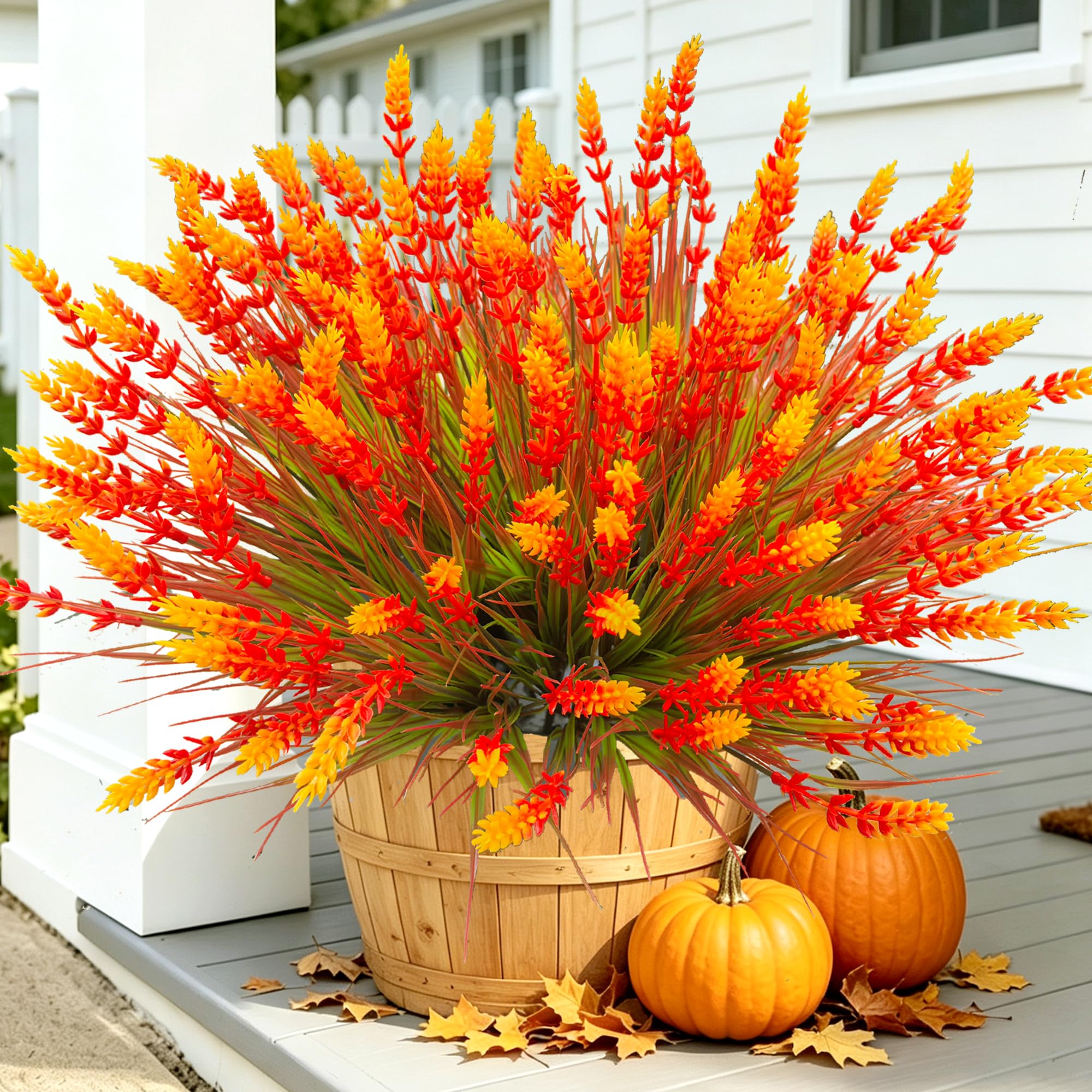 TEMU 50pcs Outdoor Simulation Plants, Uv-resistant Fake Chrysanthemums, Plastic Artificial Autumn Flowers And Shrubs, Suitable For Home, Porch,