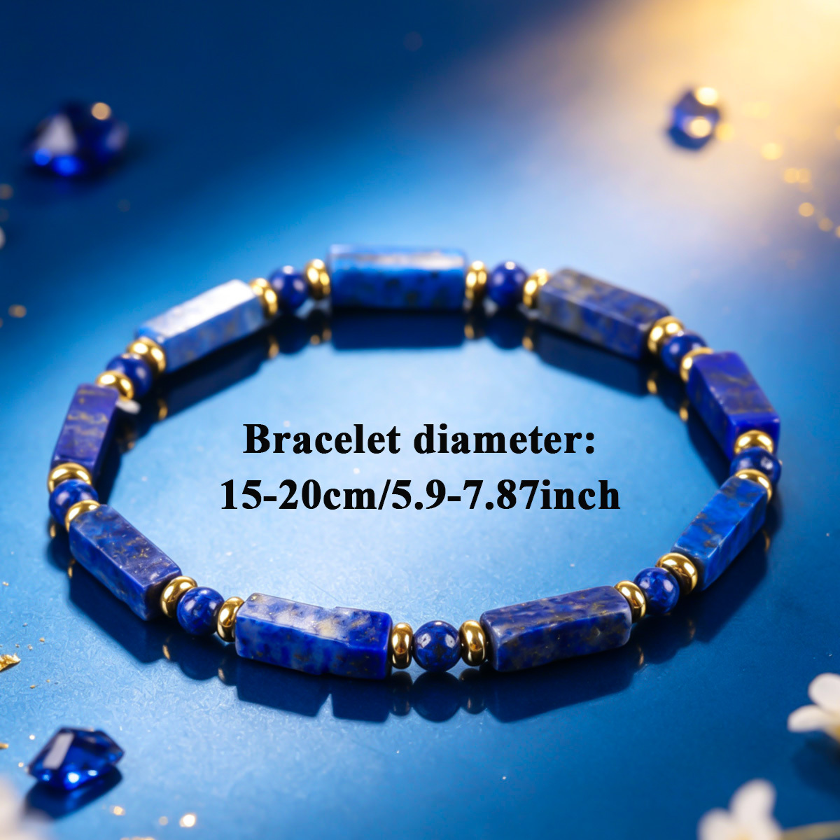 Vintage Style Lapis Lazuli Handmade Elastic Rope Bracelet