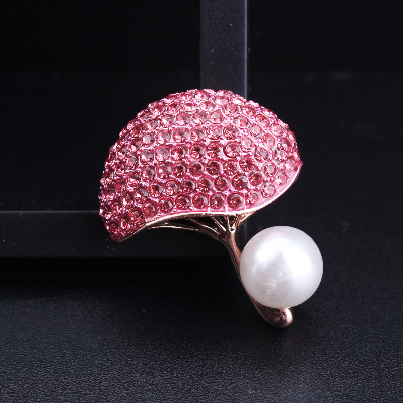 elegant statement chic vintage inspired mushroom brooch with sparkling rhinestones unique irregular shape   dresses sweaters details 1