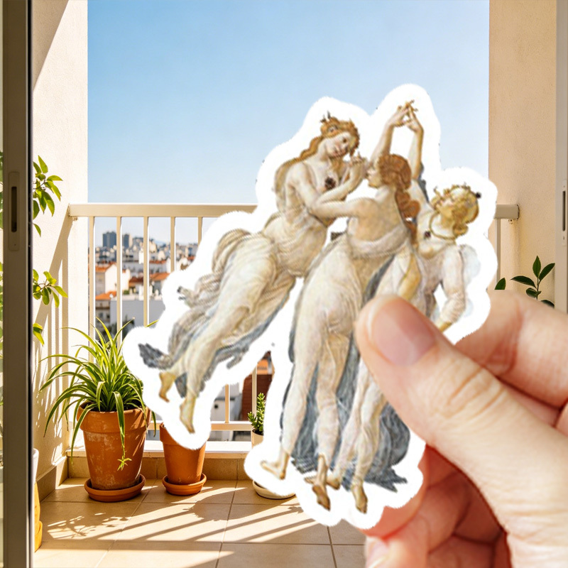 TEMU Botticelli - Adesivi per auto Grazie, adatti per auto, laptop, bottiglie, moto, skateboard, valigie, adatti a qualsiasi superficie liscia