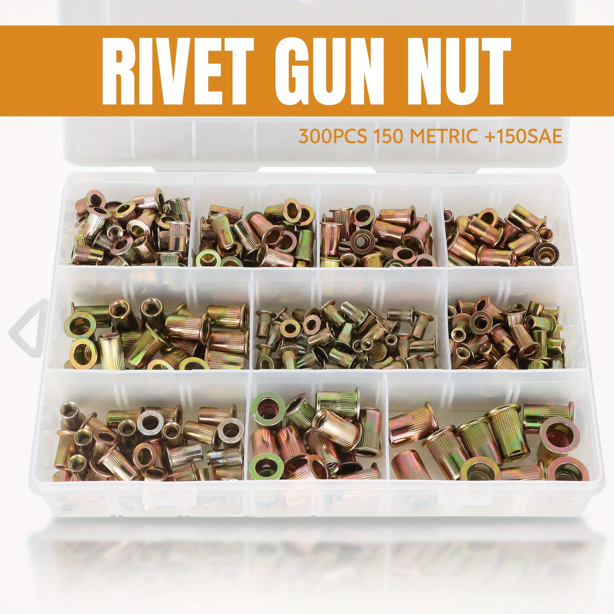 300PCS Rivet Nuts Assortment Kit Aluminum 150 SAE