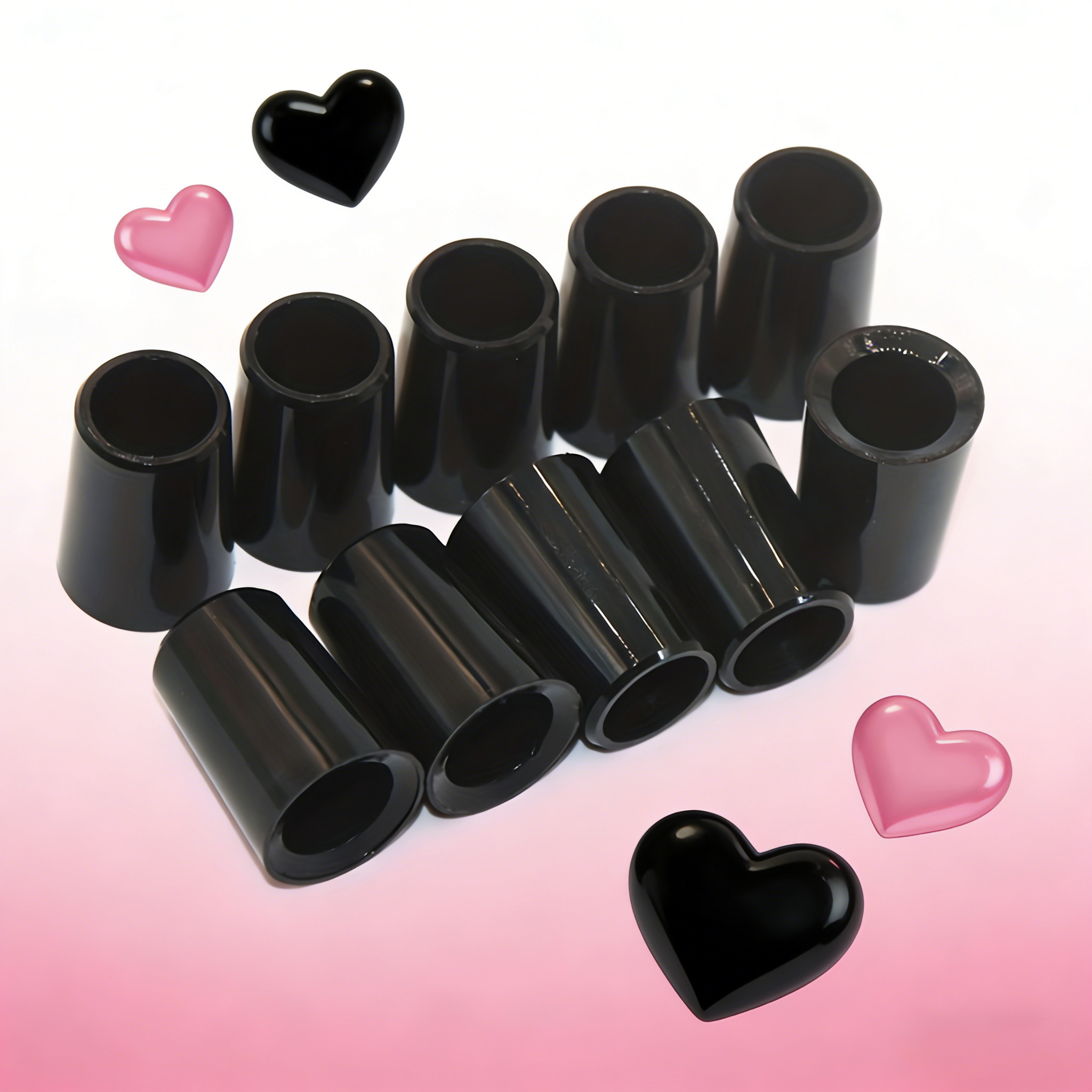TEMU Lot de 10 têtes de de coniques noires pour manches d' et de coche - Pièces de rechange pour